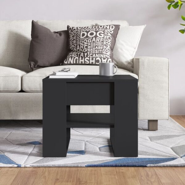 vidaXL Coffee Table Black 21.9"x21.7"x17.7" Engineered Wood - Image 5