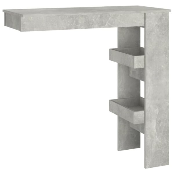 vidaXL Wall Bar Table Concrete Gray 40.2"x17.7"x40.7" Engineered Wood - Image 2