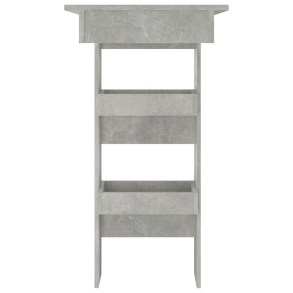 vidaXL Wall Bar Table Concrete Gray 40.2"x17.7"x40.7" Engineered Wood - Image 4