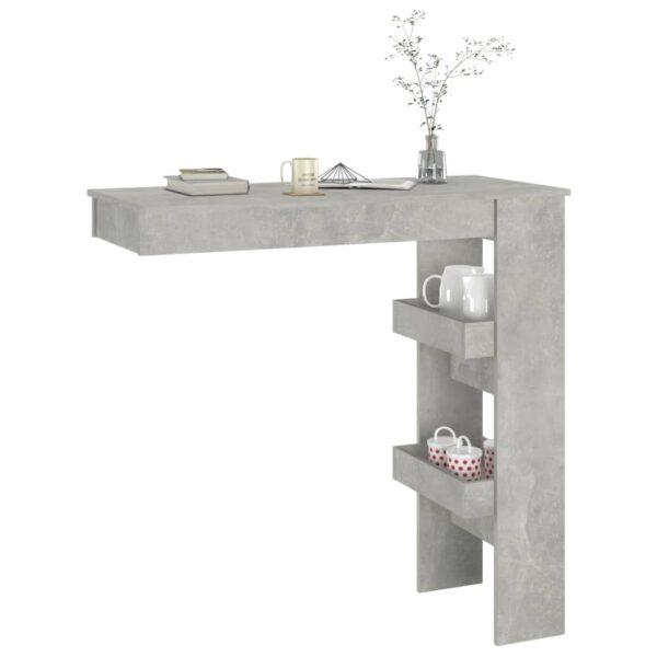 vidaXL Wall Bar Table Concrete Gray 40.2"x17.7"x40.7" Engineered Wood - Image 7