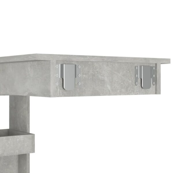 vidaXL Wall Bar Table Concrete Gray 40.2"x17.7"x40.7" Engineered Wood - Image 8