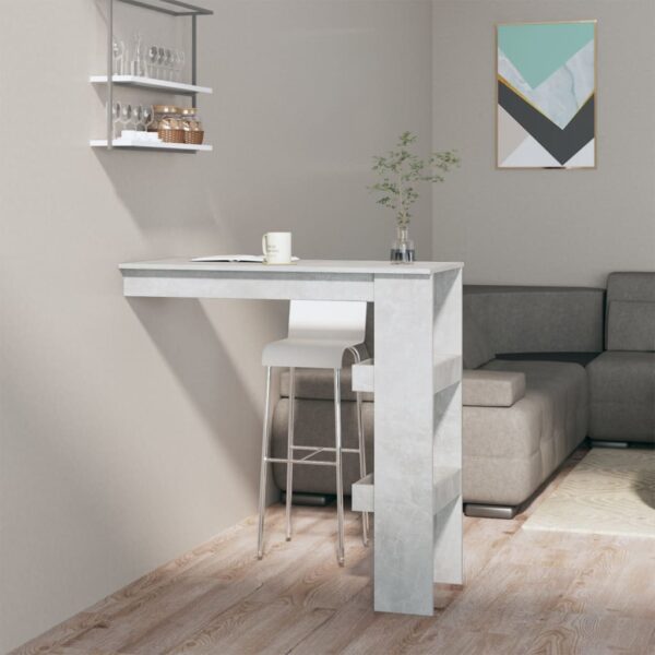 vidaXL Wall Bar Table Concrete Gray 40.2"x17.7"x40.7" Engineered Wood