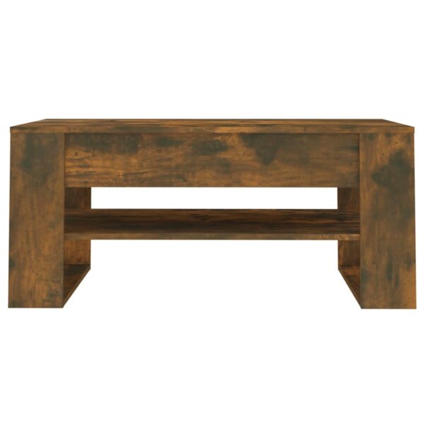 vidaXL Coffee Table Smoked Oak 40.2"x21.7"x17.7" Engineered Wood - Image 3