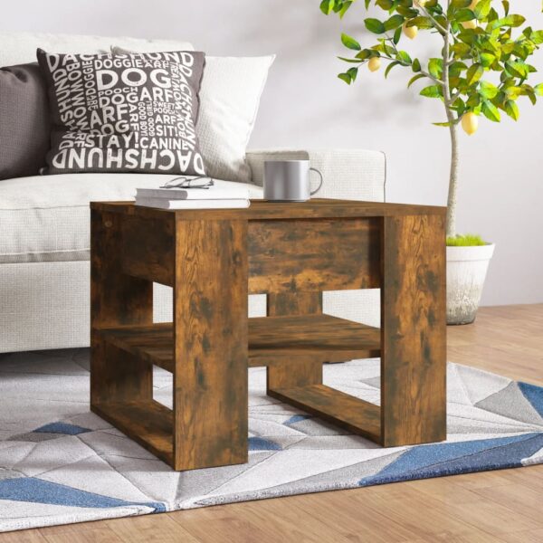 vidaXL Coffee Table Smoked Oak 21.9"x21.7"x17.7" Engineered Wood