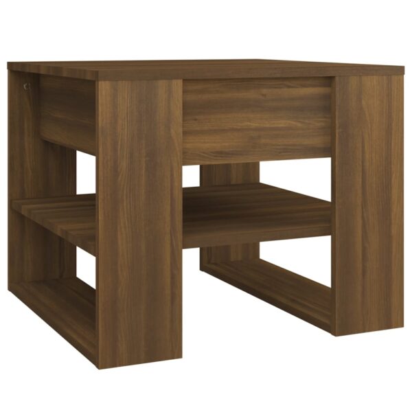 vidaXL Coffee Table Brown Oak 21.9"x21.7"x17.7" Engineered Wood - Image 2