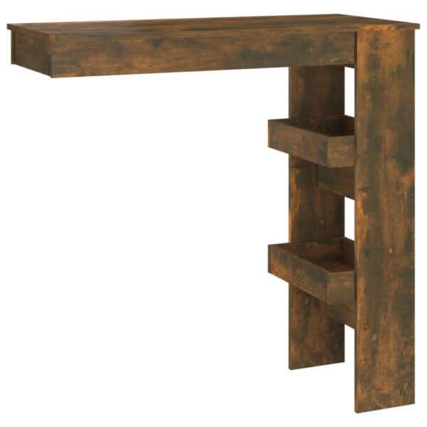 vidaXL Wall Bar Table Smoked Oak 40.2"x17.7"x40.7" Engineered Wood - Image 2