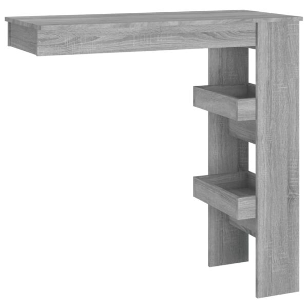 vidaXL Wall Bar Table Gray Sonoma 40.2"x17.7"x40.7" Engineered Wood - Image 2