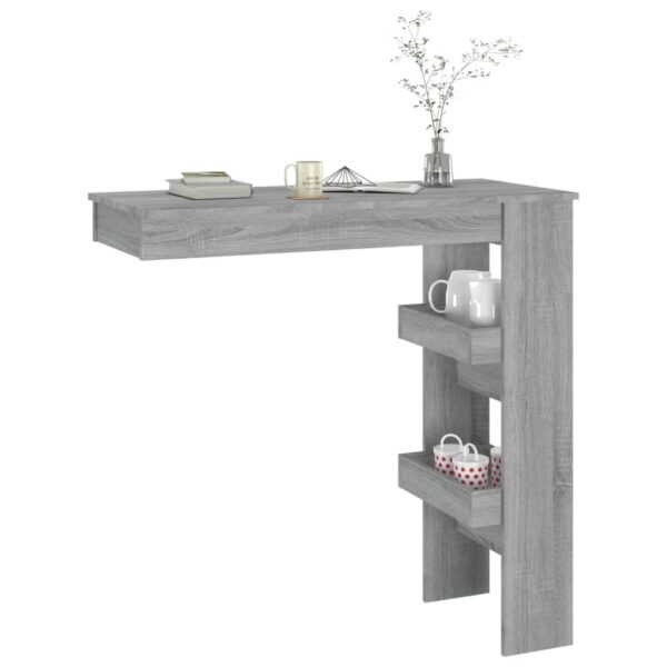 vidaXL Wall Bar Table Gray Sonoma 40.2"x17.7"x40.7" Engineered Wood - Image 7