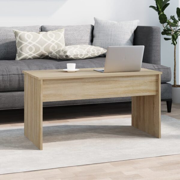 vidaXL Coffee Table Sonoma Oak 40.2"x19.9"x20.7" Engineered Wood - Image 8