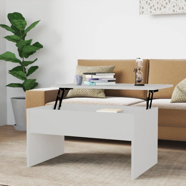 vidaXL Coffee Table White 31.5"x19.9"x16.3" Engineered Wood