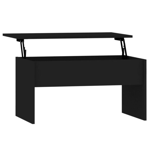 vidaXL Coffee Table Black 31.5"x19.9"x16.3" Engineered Wood - Image 2