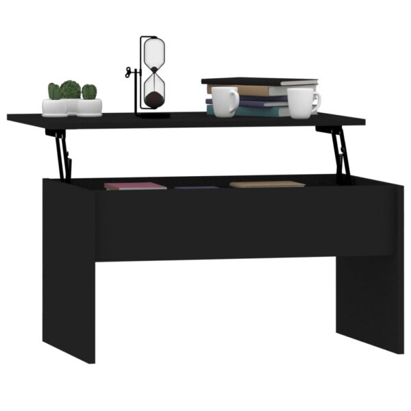 vidaXL Coffee Table Black 31.5"x19.9"x16.3" Engineered Wood - Image 7