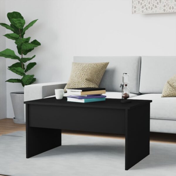 vidaXL Coffee Table Black 31.5"x19.9"x16.3" Engineered Wood - Image 8