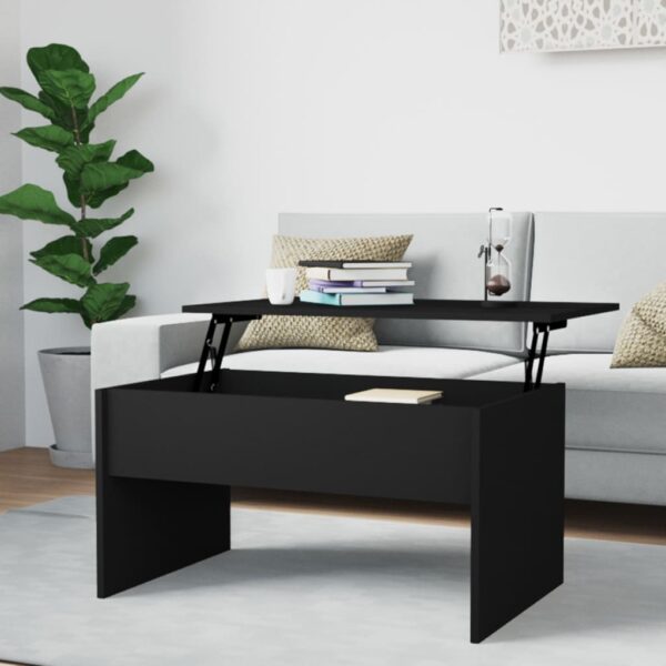 vidaXL Coffee Table Black 31.5"x19.9"x16.3" Engineered Wood