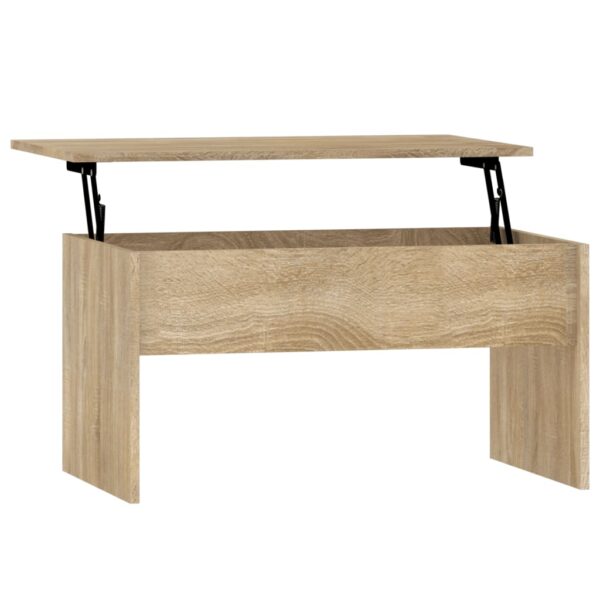 vidaXL Coffee Table Sonoma Oak 31.5"x19.9"x16.3" Engineered Wood - Image 2