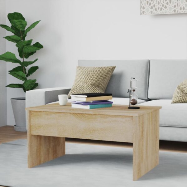 vidaXL Coffee Table Sonoma Oak 31.5"x19.9"x16.3" Engineered Wood - Image 8