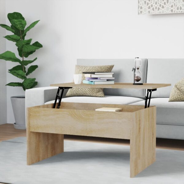 vidaXL Coffee Table Sonoma Oak 31.5"x19.9"x16.3" Engineered Wood