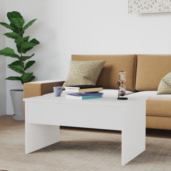 vidaXL Coffee Table High Gloss White 31.5"x19.9"x16.3" Engineered Wood - Image 8