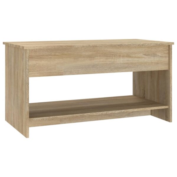 vidaXL Coffee Table Sonoma Oak 40.2"x19.7"x20.7" Engineered Wood - Image 5