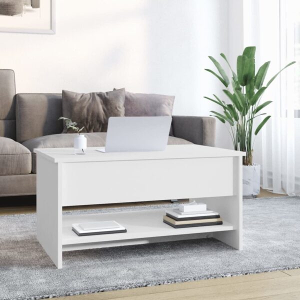 vidaXL Coffee Table White 31.5"x19.7"x15.7" Engineered Wood - Image 3