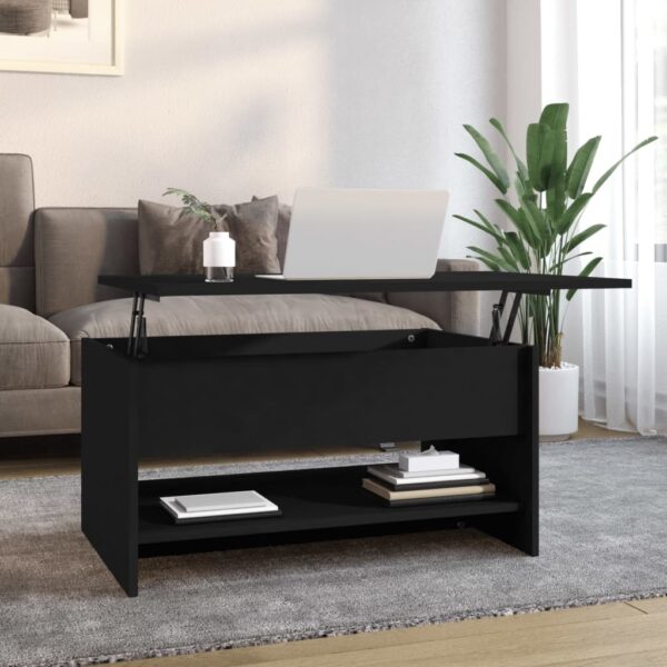 vidaXL Coffee Table Black 31.5"x19.7"x15.7" Engineered Wood