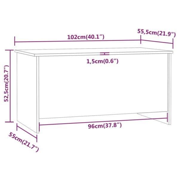 vidaXL Coffee Table Black 40.2"x21.9"x20.7" Engineered Wood - Image 9