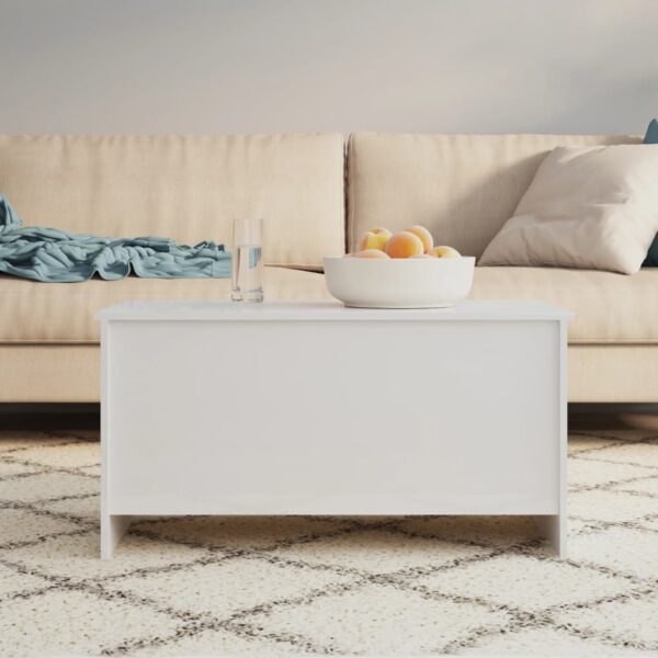 vidaXL Coffee Table High Gloss White 40.2"x21.9"x20.7" Engineered Wood - Image 8