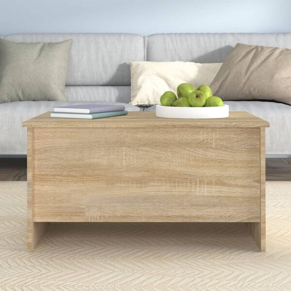 vidaXL Coffee Table Sonoma Oak 31.5"x21.9"x16.3" Engineered Wood - Image 7