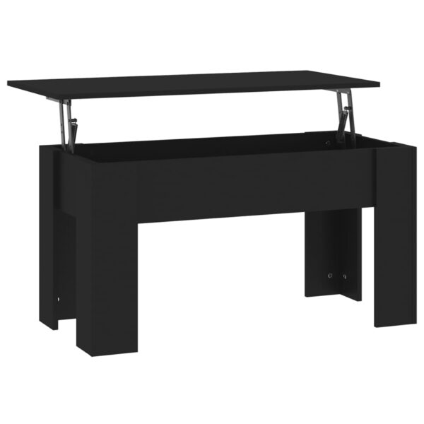 vidaXL Coffee Table Black 39.8"x19.3"x20.5" Engineered Wood - Image 2