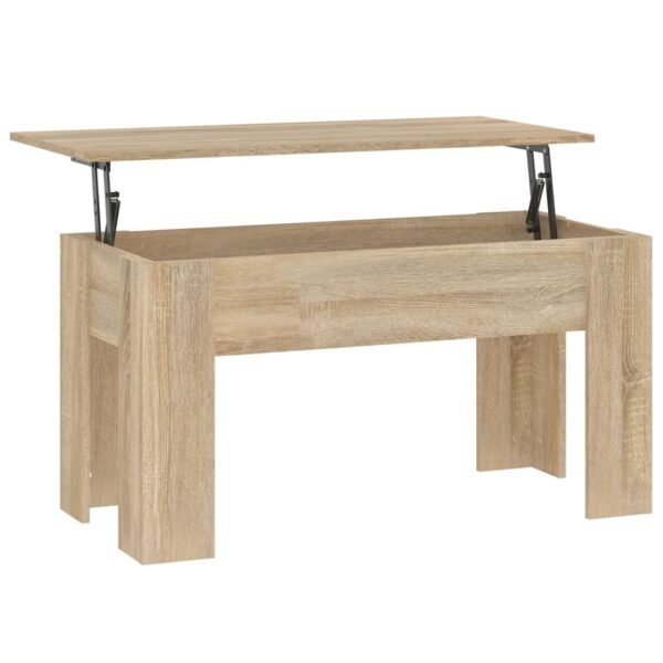 vidaXL Coffee Table Sonoma Oak 39.8"x19.3"x20.5" Engineered Wood - Image 2