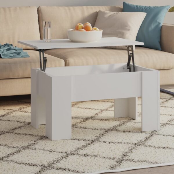 vidaXL Coffee Table White 31.1"x19.3"x16.1" Engineered Wood - Image 7