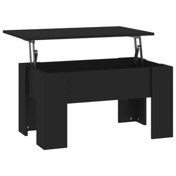 vidaXL Coffee Table Black 31.1"x19.3"x16.1" Engineered Wood - Image 5