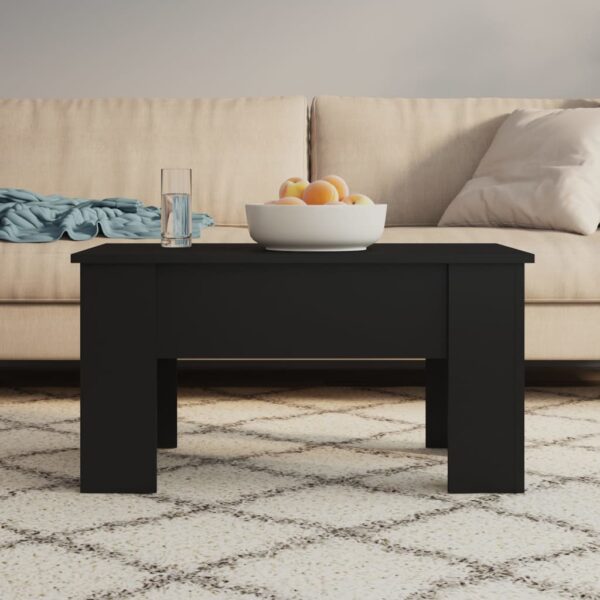 vidaXL Coffee Table Black 31.1"x19.3"x16.1" Engineered Wood - Image 7