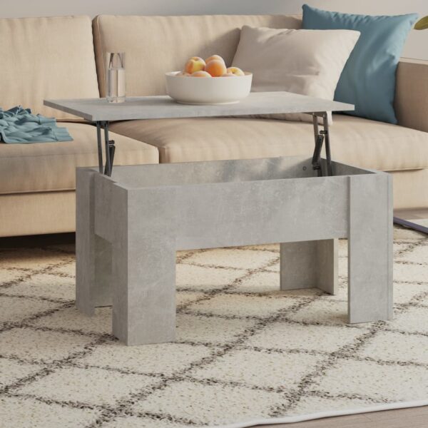 vidaXL Coffee Table Concrete Gray 31.1"x19.3"x16.1" Engineered Wood - Image 7