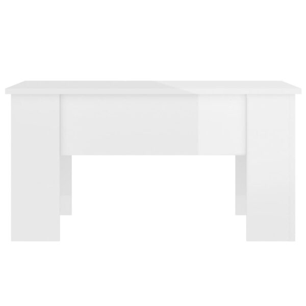 vidaXL Coffee Table High Gloss White 31.1"x19.3"x16.1" Engineered Wood - Image 3