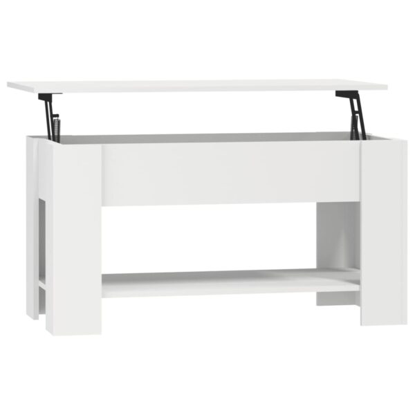 vidaXL Coffee Table White 39.8"x19.3"x20.5" Engineered Wood - Image 2