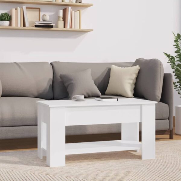 vidaXL Coffee Table White 39.8"x19.3"x20.5" Engineered Wood - Image 8