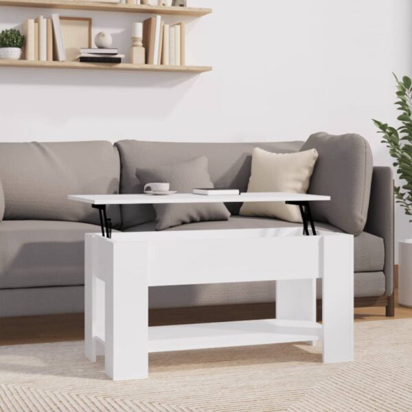 vidaXL Coffee Table White 39.8"x19.3"x20.5" Engineered Wood