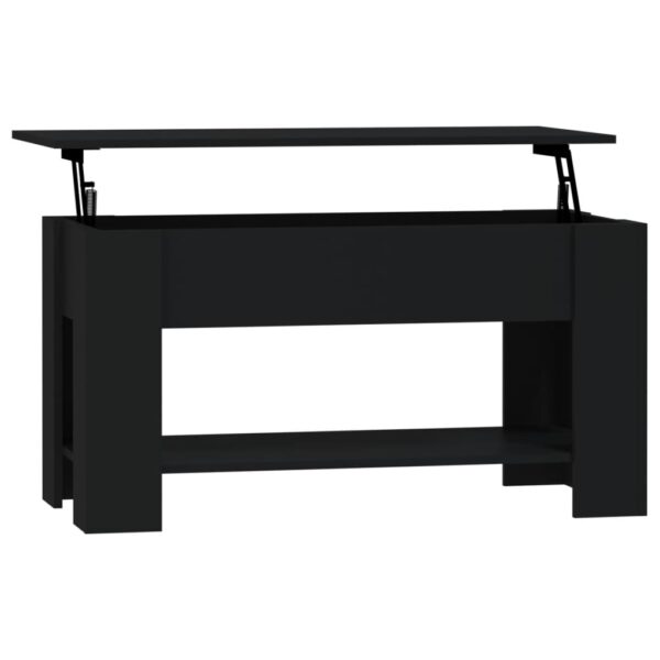 vidaXL Coffee Table Black 39.8"x19.3"x20.5" Engineered Wood - Image 2