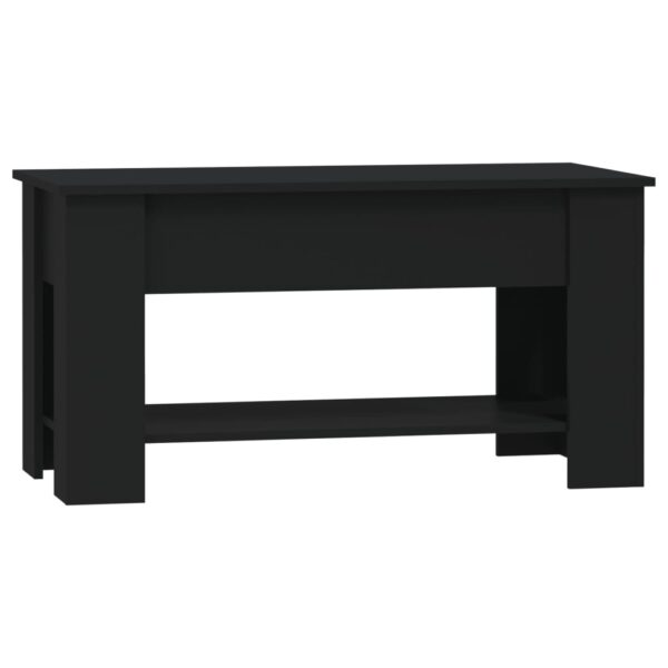 vidaXL Coffee Table Black 39.8"x19.3"x20.5" Engineered Wood - Image 3