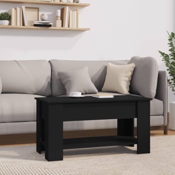 vidaXL Coffee Table Black 39.8"x19.3"x20.5" Engineered Wood - Image 8