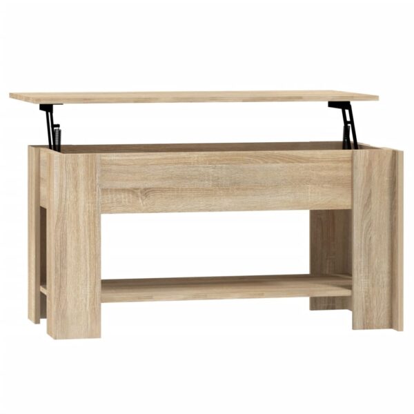 vidaXL Coffee Table Sonoma Oak 39.8"x19.3"x20.5" Engineered Wood - Image 2