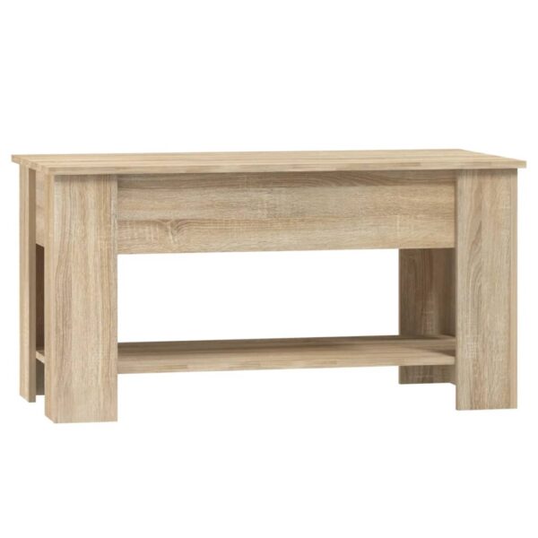 vidaXL Coffee Table Sonoma Oak 39.8"x19.3"x20.5" Engineered Wood - Image 3