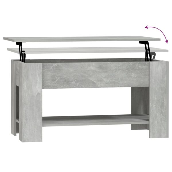 vidaXL Coffee Table Concrete Gray 39.8"x19.3"x20.5" Engineered Wood - Image 6