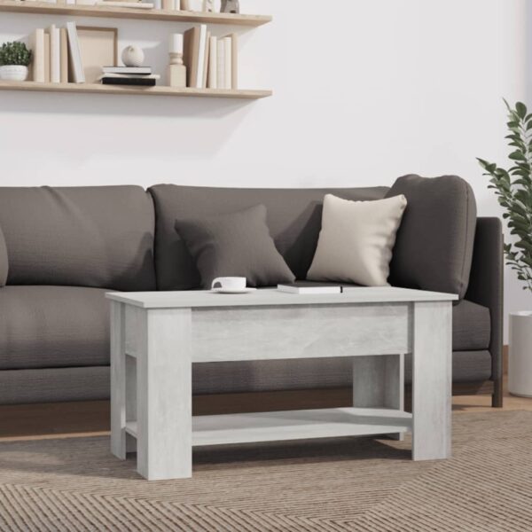 vidaXL Coffee Table Concrete Gray 39.8"x19.3"x20.5" Engineered Wood - Image 8