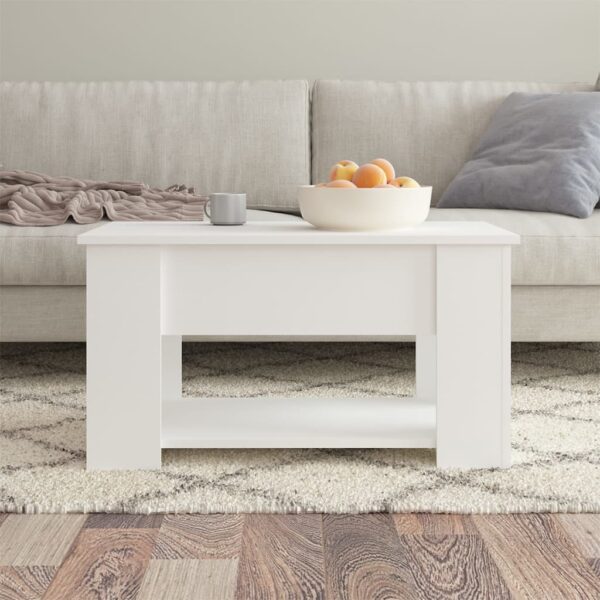 vidaXL Coffee Table White 31.1"x19.3"x16.1" Engineered Wood - Image 3