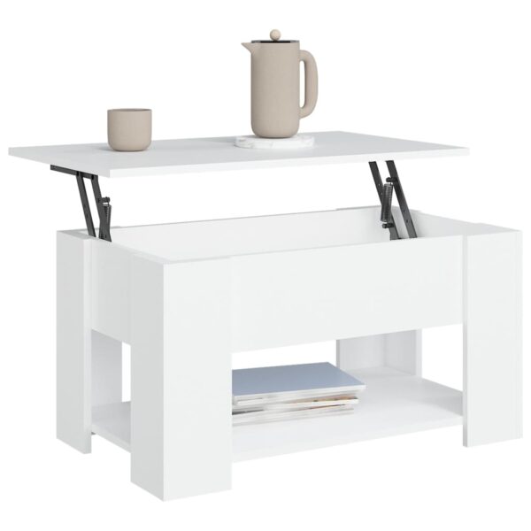 vidaXL Coffee Table White 31.1"x19.3"x16.1" Engineered Wood - Image 4