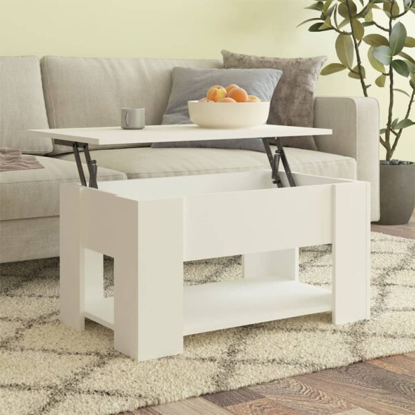 vidaXL Coffee Table White 31.1"x19.3"x16.1" Engineered Wood