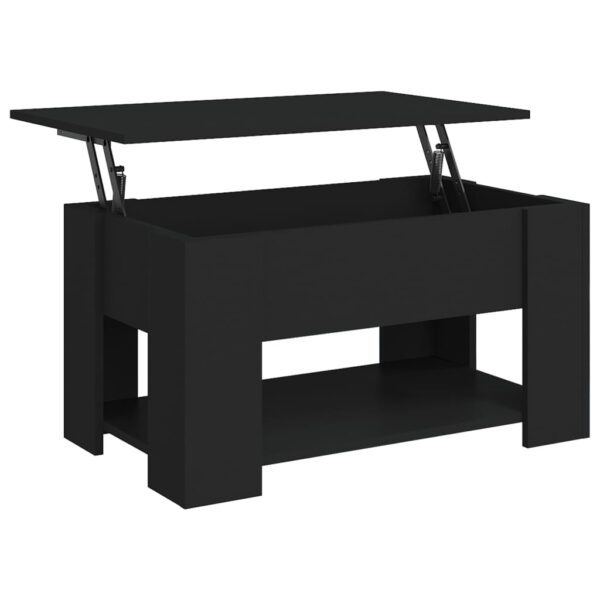 vidaXL Coffee Table Black 31.1"x19.3"x16.1" Engineered Wood - Image 2