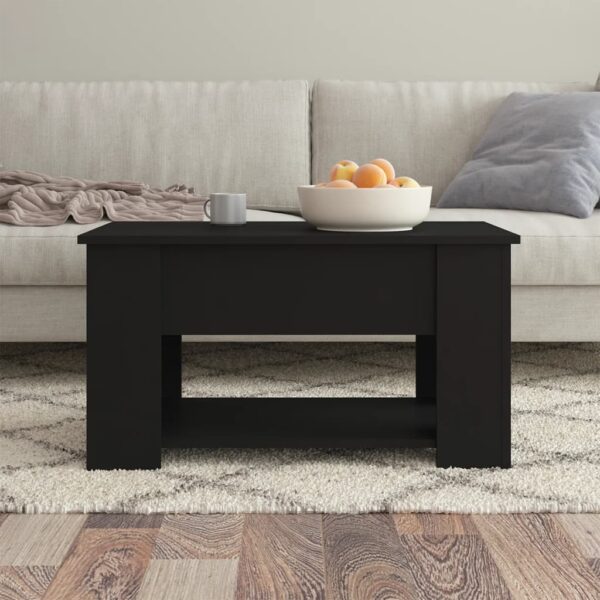 vidaXL Coffee Table Black 31.1"x19.3"x16.1" Engineered Wood - Image 3